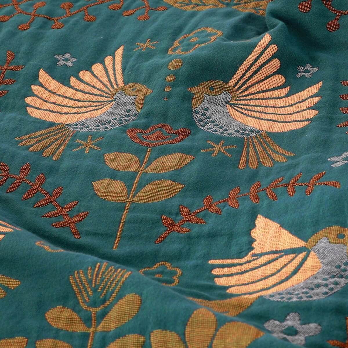 Soft Plush Reversible Bird Blanket for Home Decor