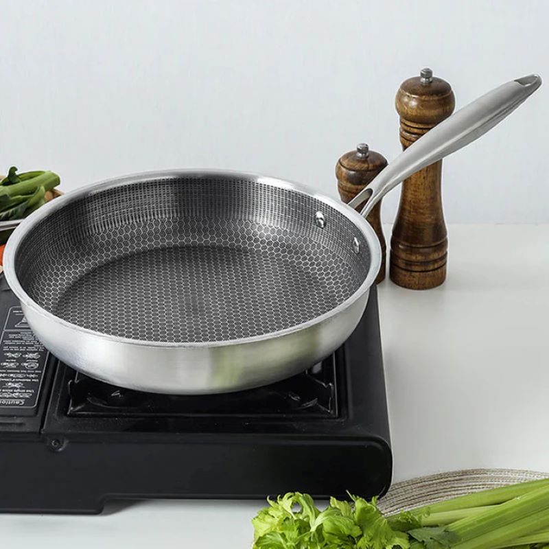 Premium Stainless Steel Hexagonal Fry Pan