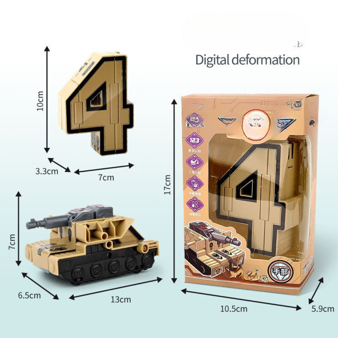 Portable Kids Number Car Toy Set