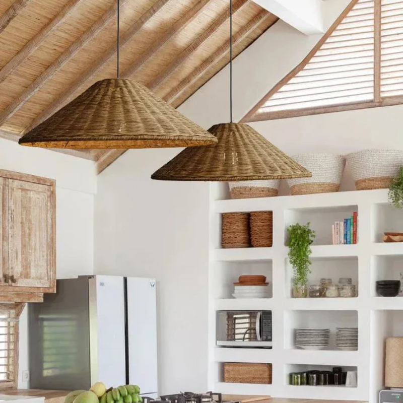 Natural Bamboo LED Hanging Light