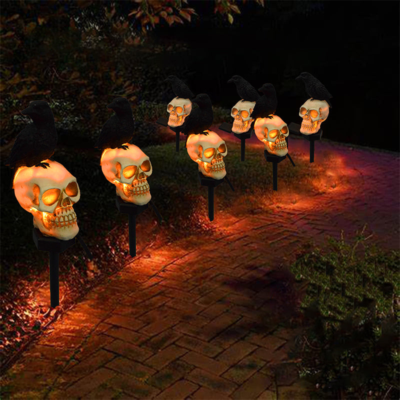 Spooky Solar Powered Skull String Lights