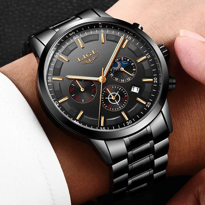 Tactical Black Metal Watch - Strong & Rugged - Fesara