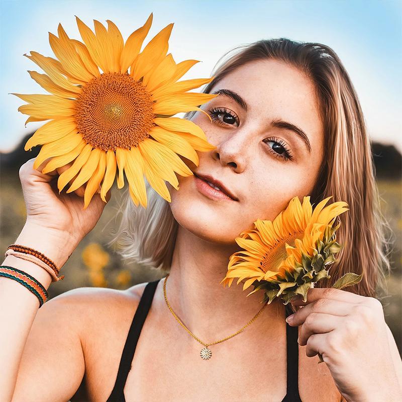 Adjustable Floral Sunflower Pendant