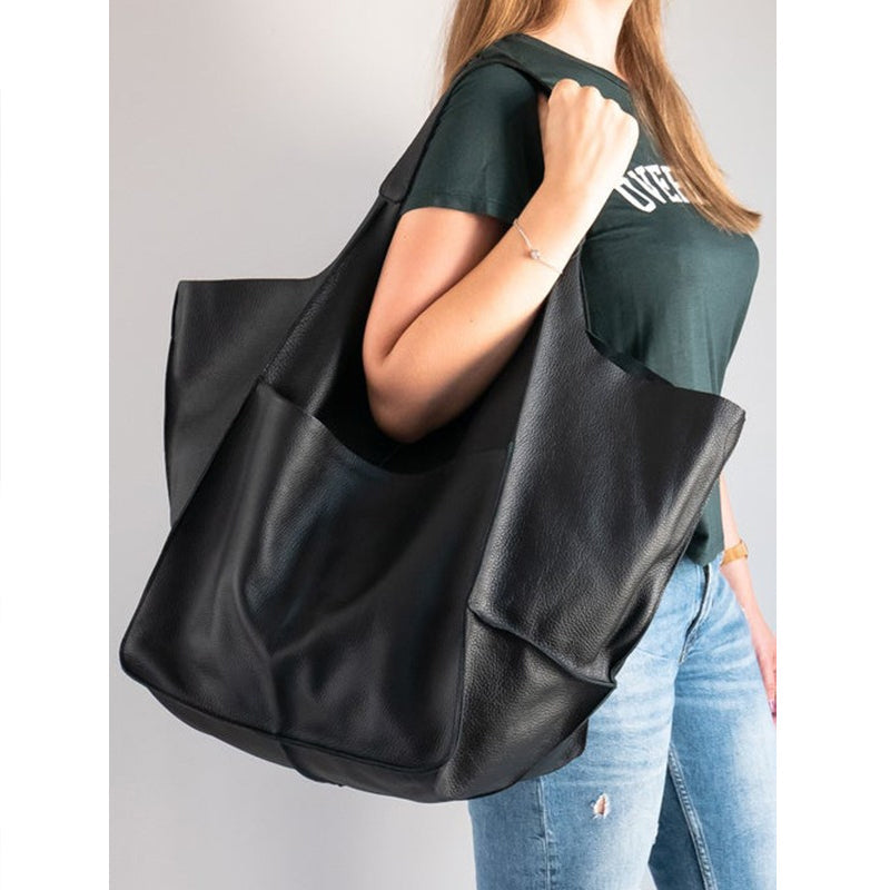 Large Leather Travel Tote Bag