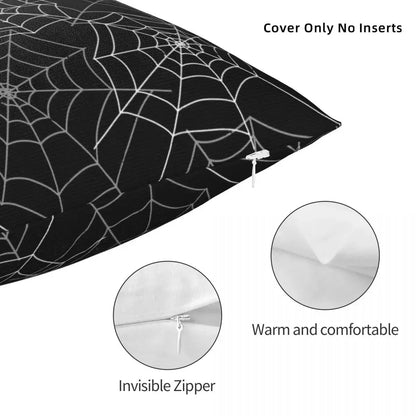 Spooky Black White Halloween Throw Pillow Covers
