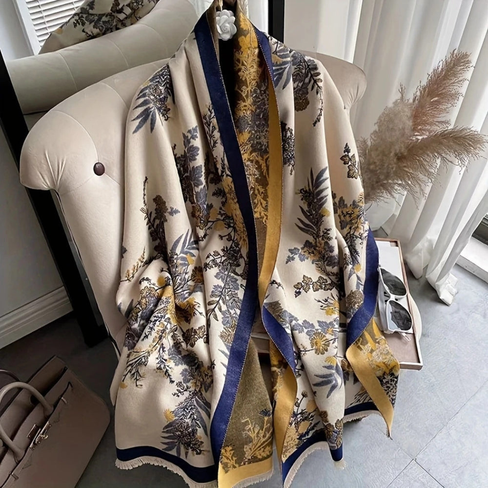 Lightweight Floral Reversible Silk Scarf