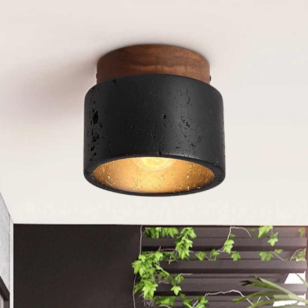 Rustic Stone Effect Ceiling Light - Fesara