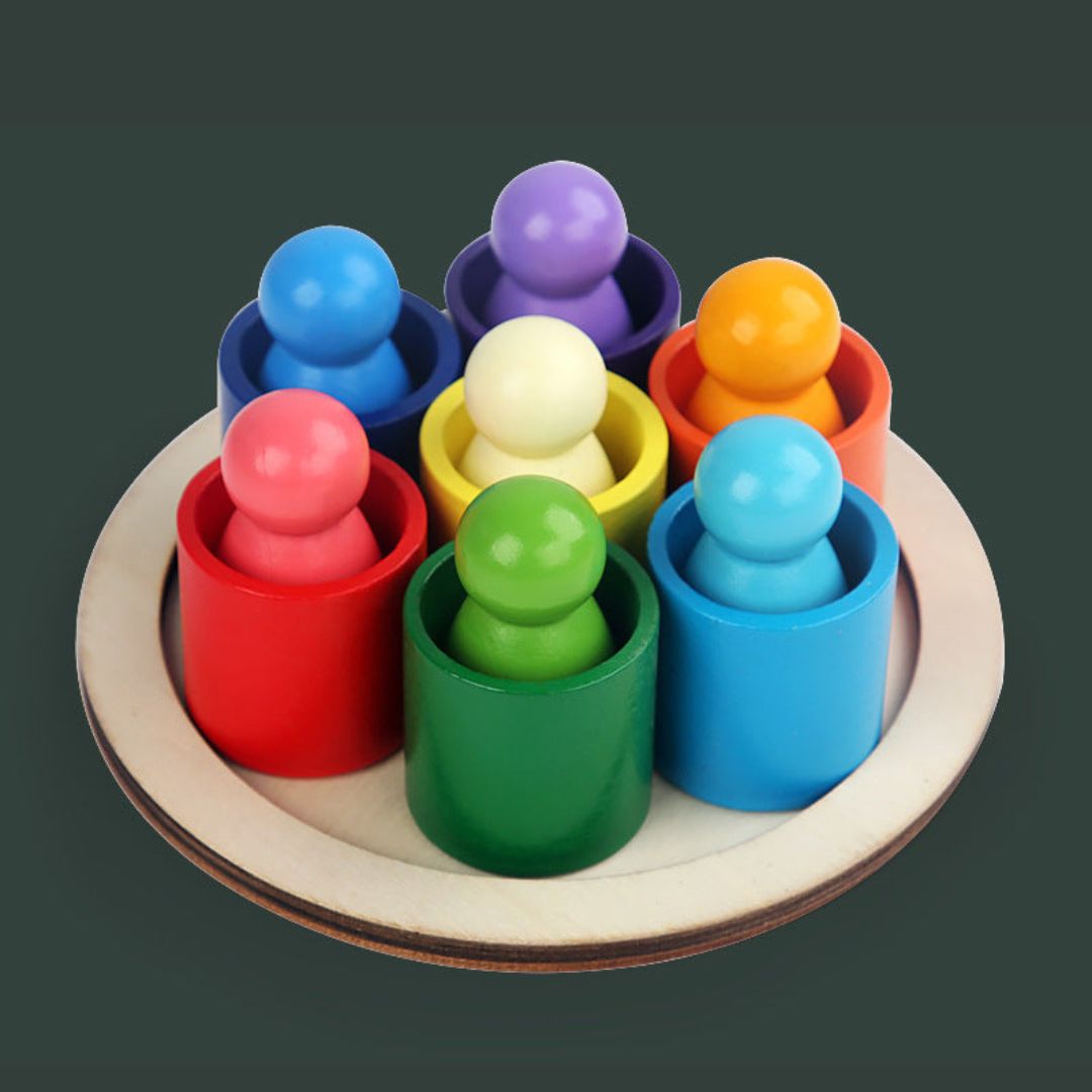 Colorful Kids Wooden Building Blocks Set