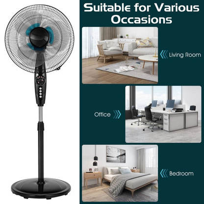Quiet 16-Inch Oscillating Floor Fan