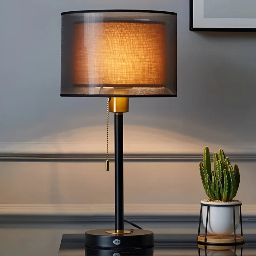 Stylish Table Lamp with Soft Dual Shade - Fesara
