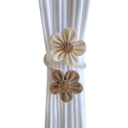 Elegant Floral Curtain Ties 2 Piece Set