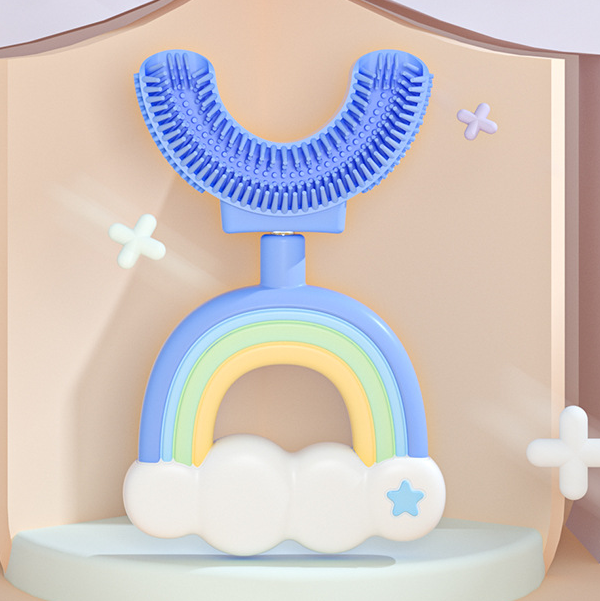 Colorful Kids Silicone Toothbrush Fun Design
