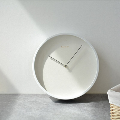 Simple White Wooden Wall Clock - Fesara