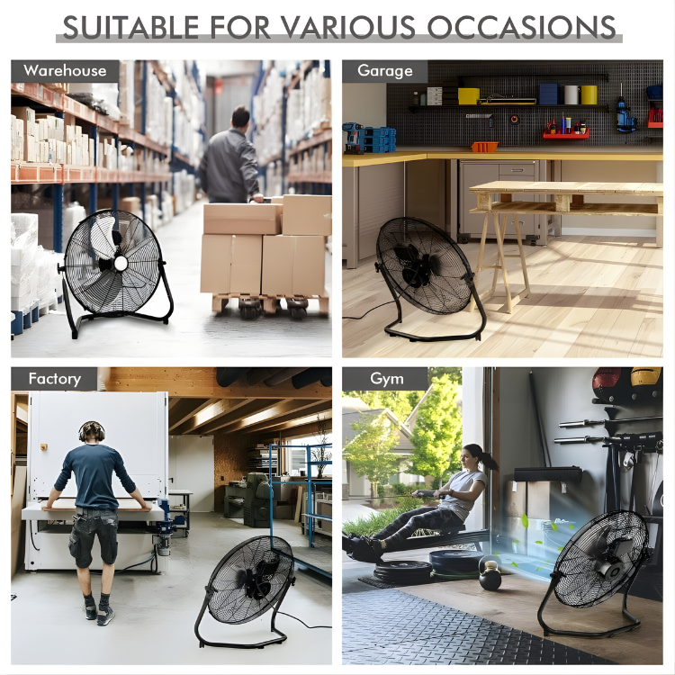 Powerful 20-Inch Metal Floor Fan with 3 Speed Settings
