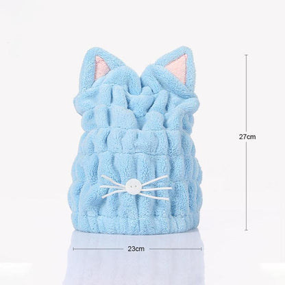 Adorable Kitty Soft Turban Towel Bath Cap