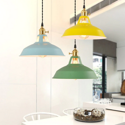 Retro Chic Metal Pendant Lamp for a Warm Glow
