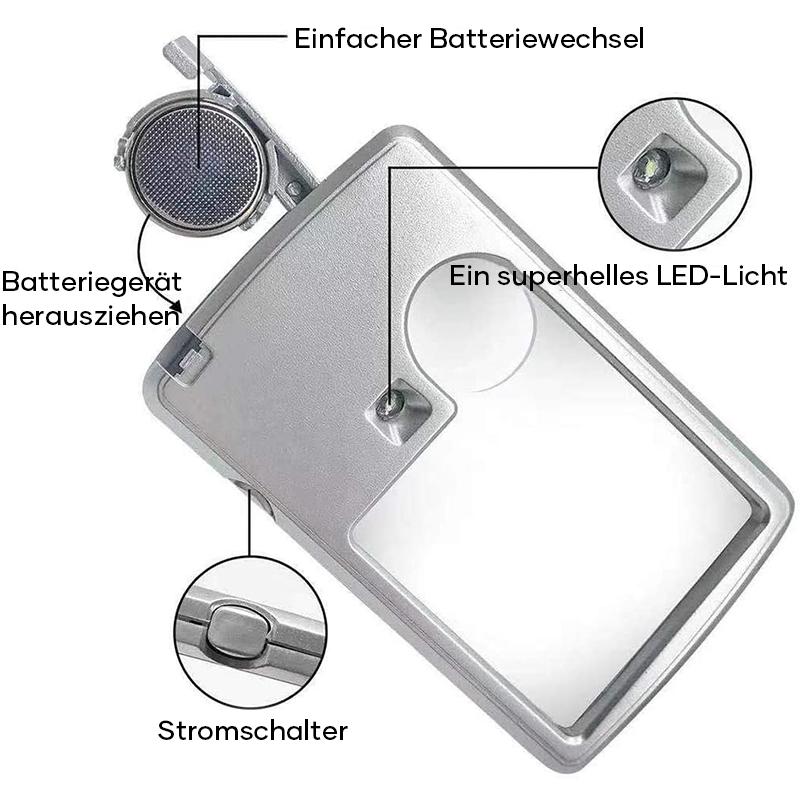 Portable LED Pocket Magnifier Glass