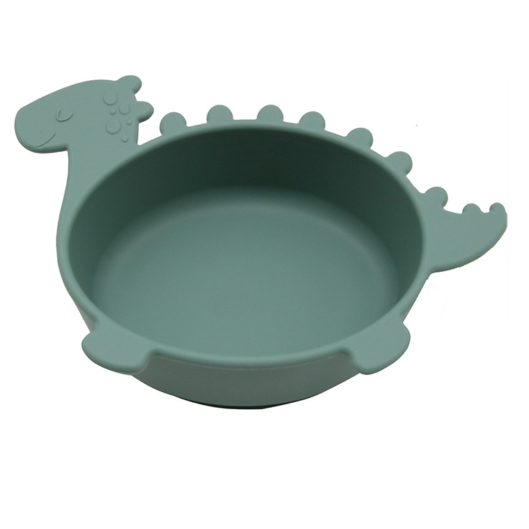 Soft Silicone Baby Bowl with Dinosaur Design