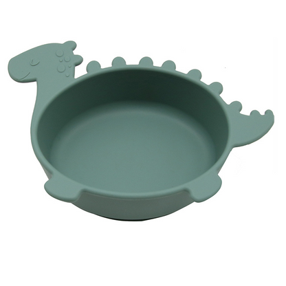 Soft Silicone Baby Bowl with Dinosaur Design