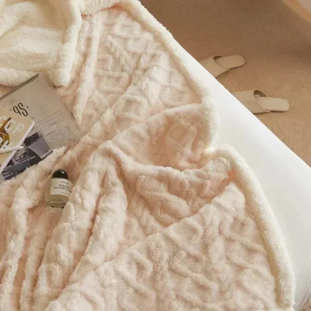 Plush Warm Wool Throw Blanket