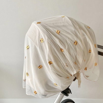Baby Stroller Canopy with Muslin Fabric & Bug Net