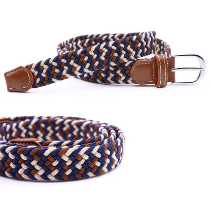 Elastic Woven Leather Belt