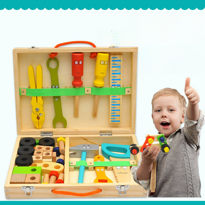 Kids Wooden Tool Box Set - Fesara