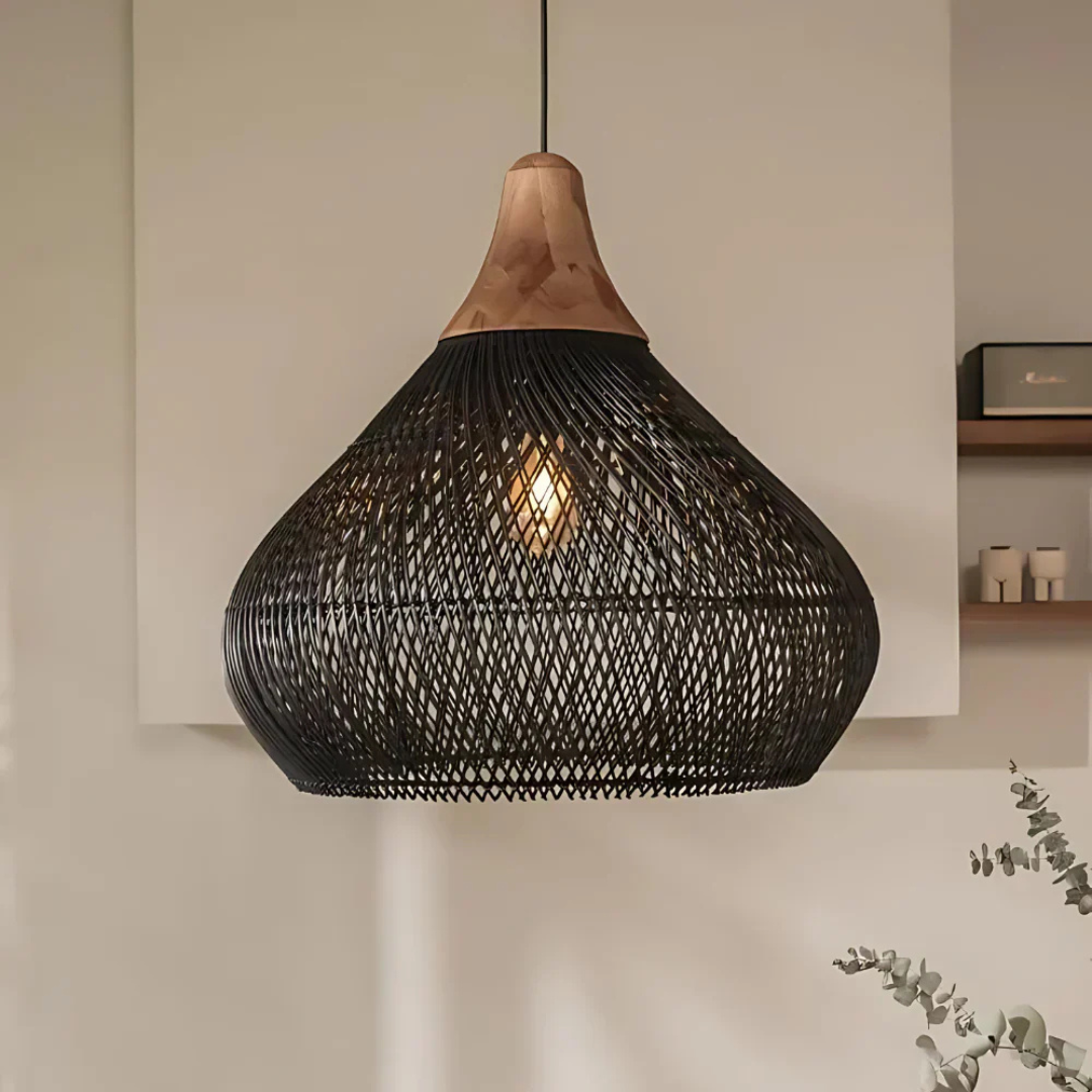 Natural Woven Hanging Light Fixture