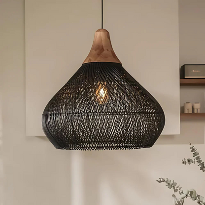 Natural Woven Hanging Light Fixture