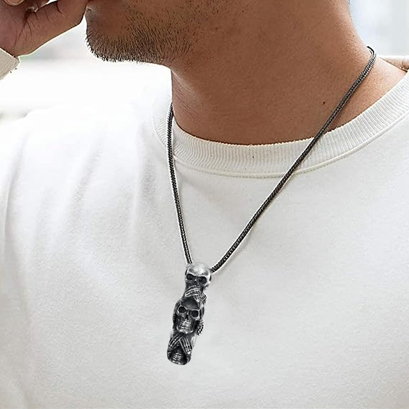 Trendy Sugar Skull Pendant Necklace