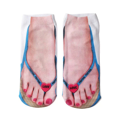 Fashionable Nail Art Crew Socks