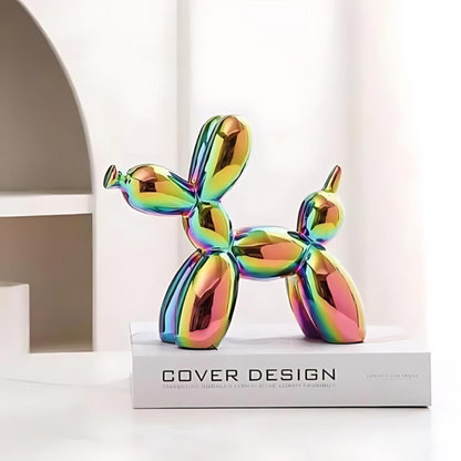 Colorful Porcelain Dog Figurine Statue