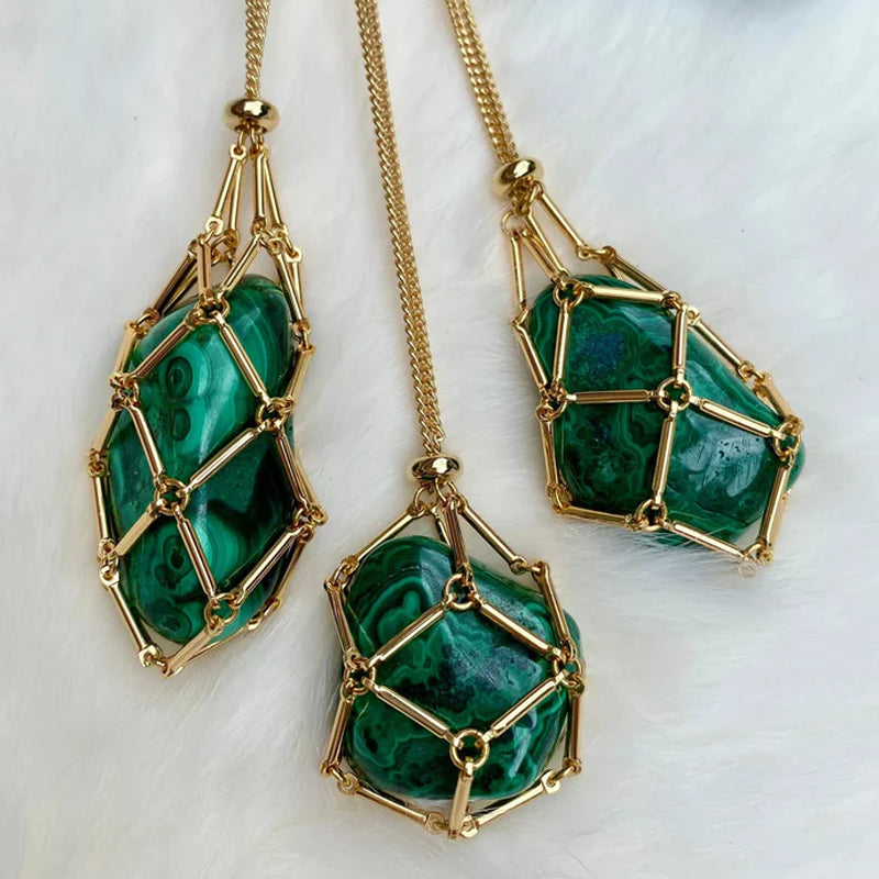 Sparkling Gemstone Crystal Pendant Necklace