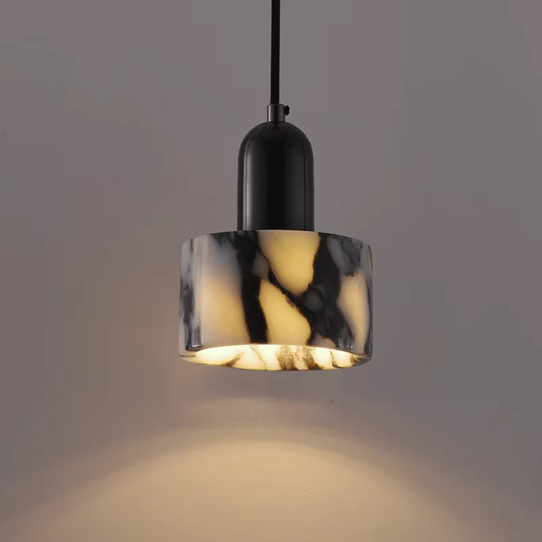 Elegant Black Marble Pendant Light