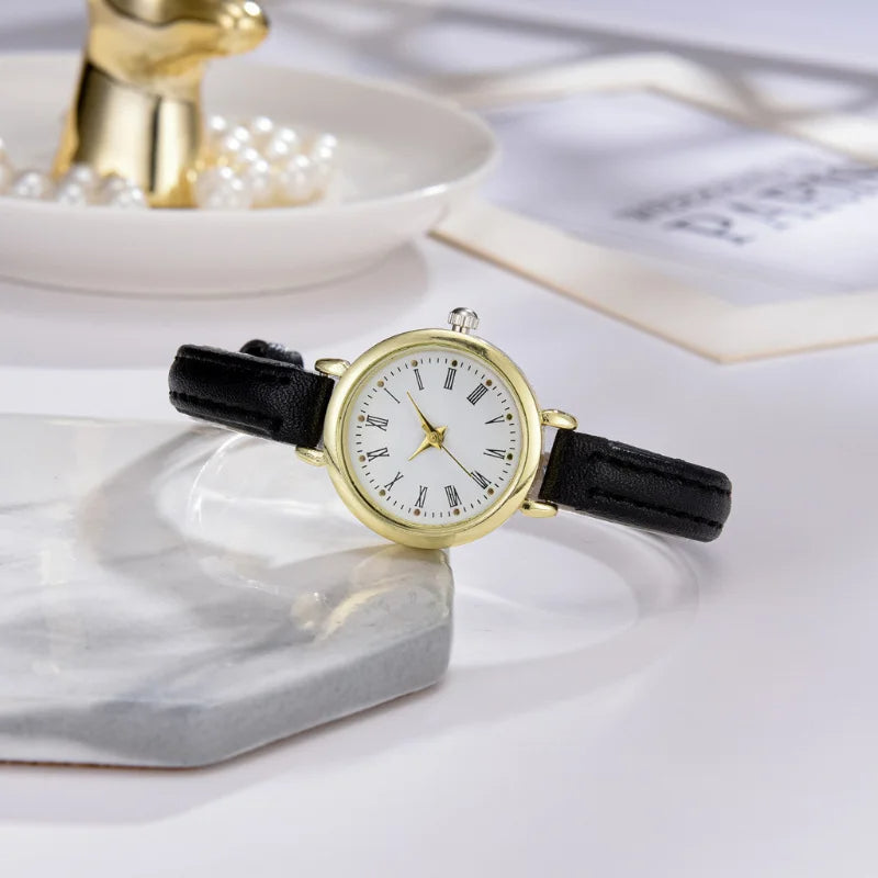 Simple Gold Women's Watch with Roman Numerals