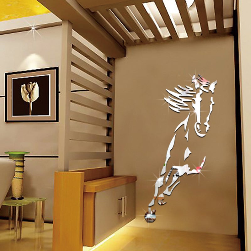 Beautiful 3D Horse Wall Art Mirror Sticker Decor