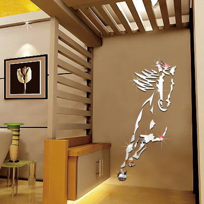 Beautiful 3D Horse Wall Art Mirror Sticker Decor