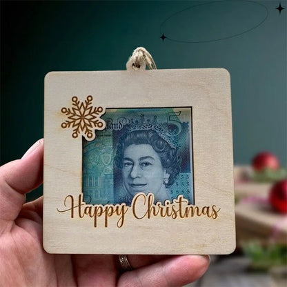 Wooden Holiday Money Clip Ornament
