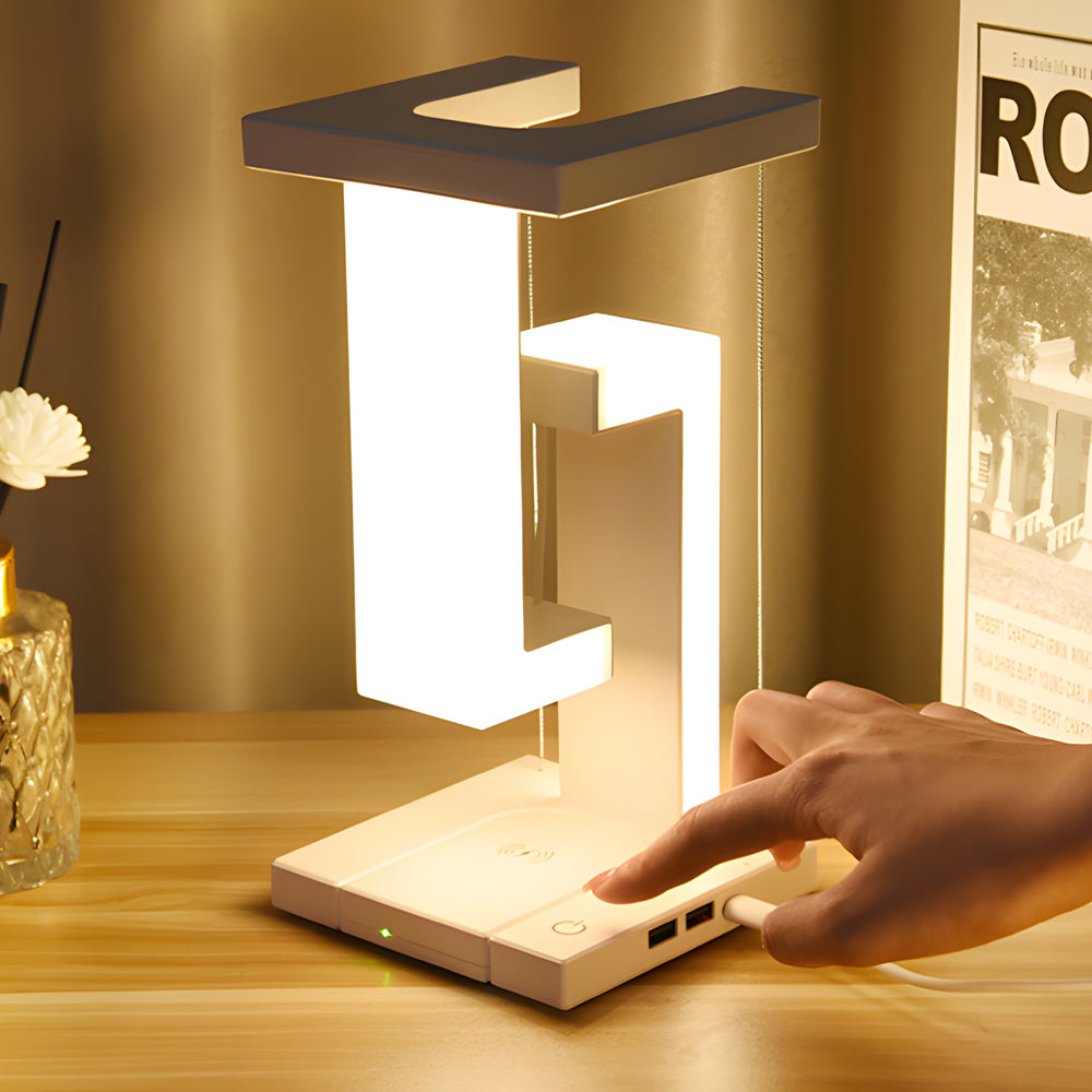 Floating LED Table Lamp with Wireless Charger - Fesara