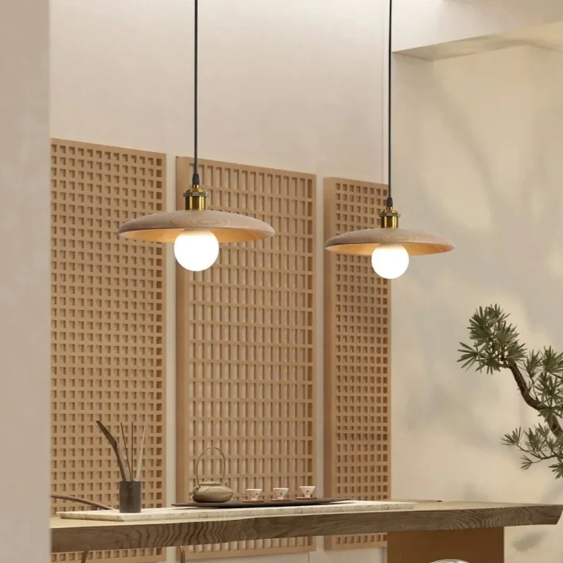 Simple Wood LED Hanging Light