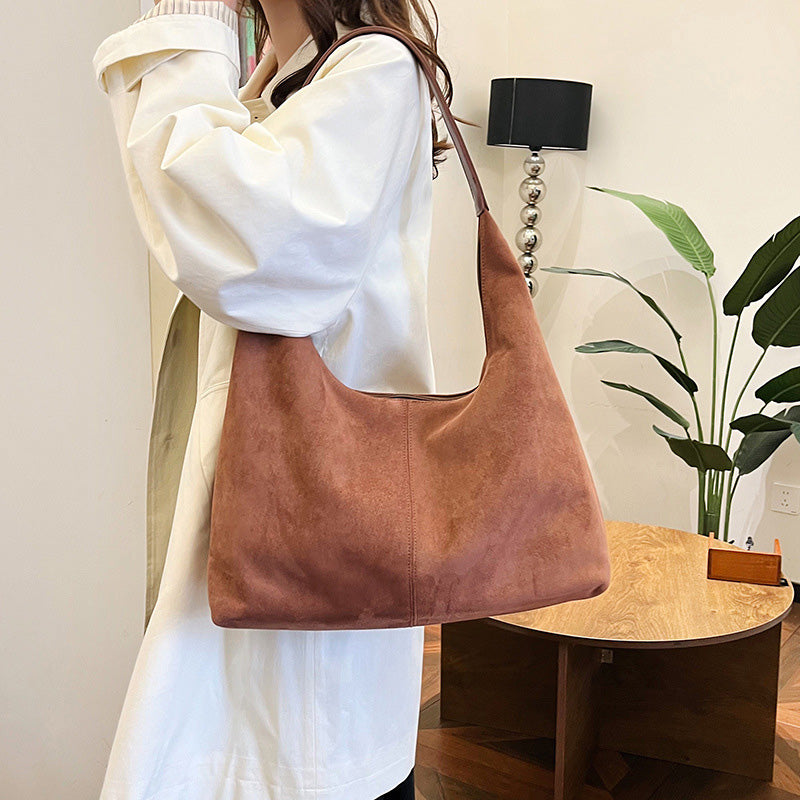Luxurious Suede Crossbody Bag with Extra Storage