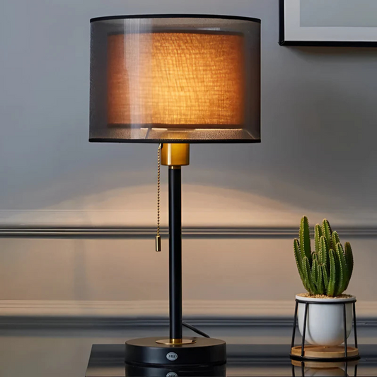 Classic Double Shade Table Lamp for Bedroom - Fesara
