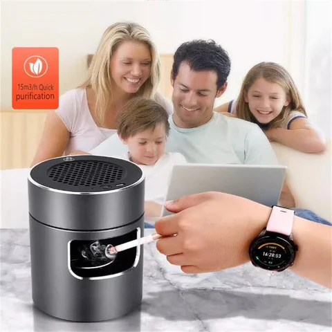 Portable Air Purifying Ashtray with Filter