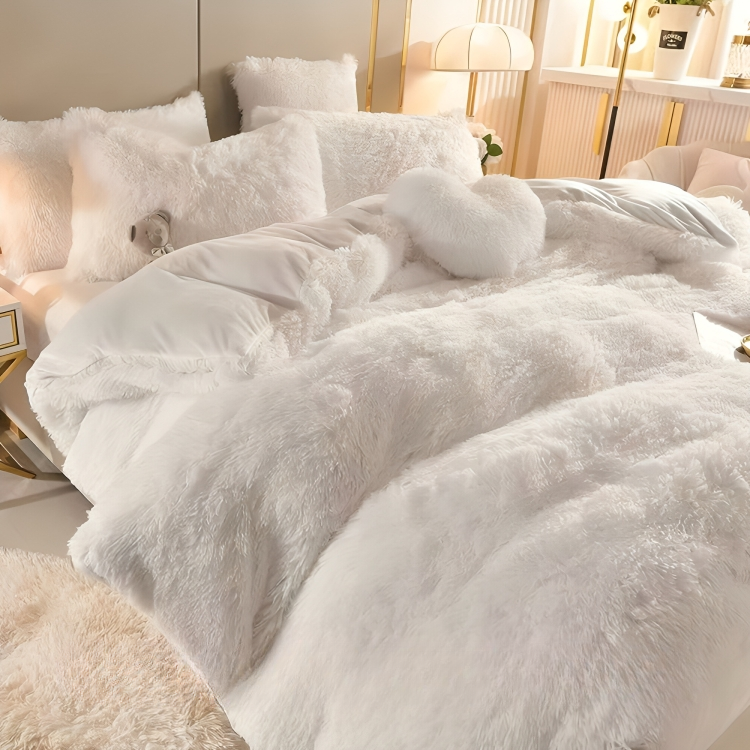 Soft Plush Velvet Duvet Cover Set for Cozy Bedding