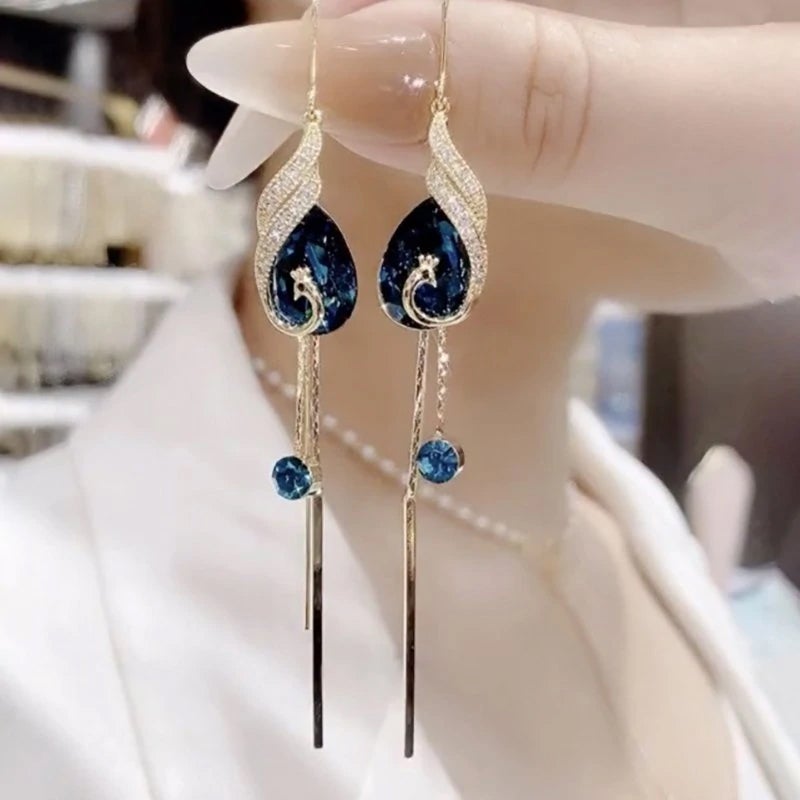 Colorful Bird Drop Earrings