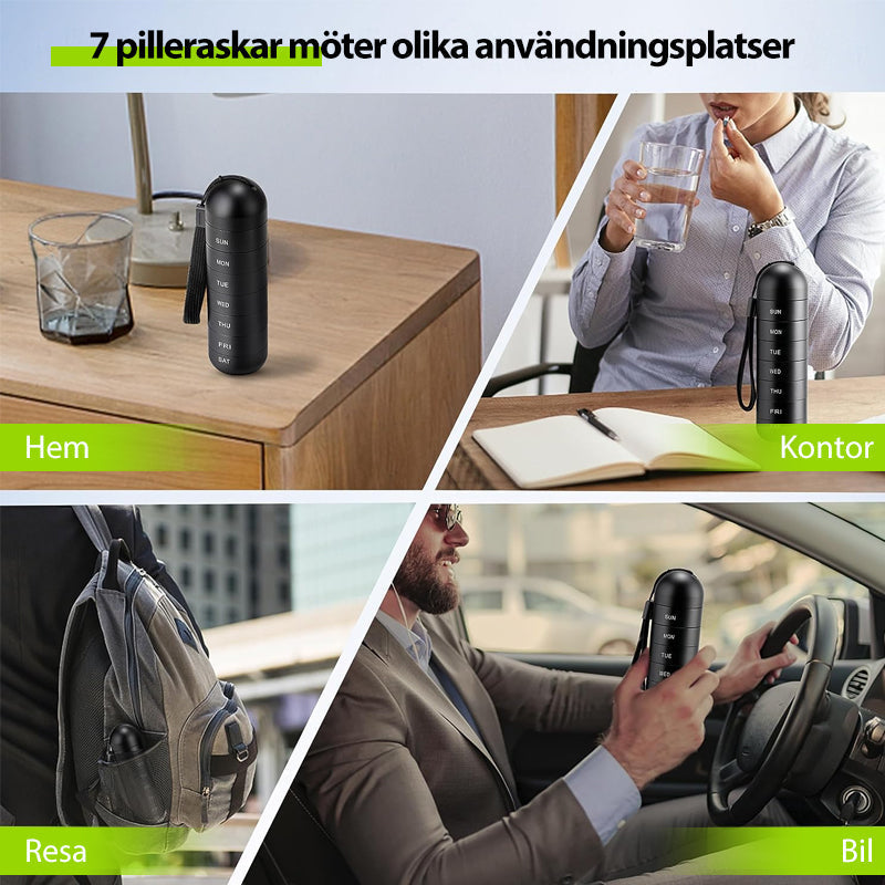 Compact Weekly Travel Pill Box Organizer