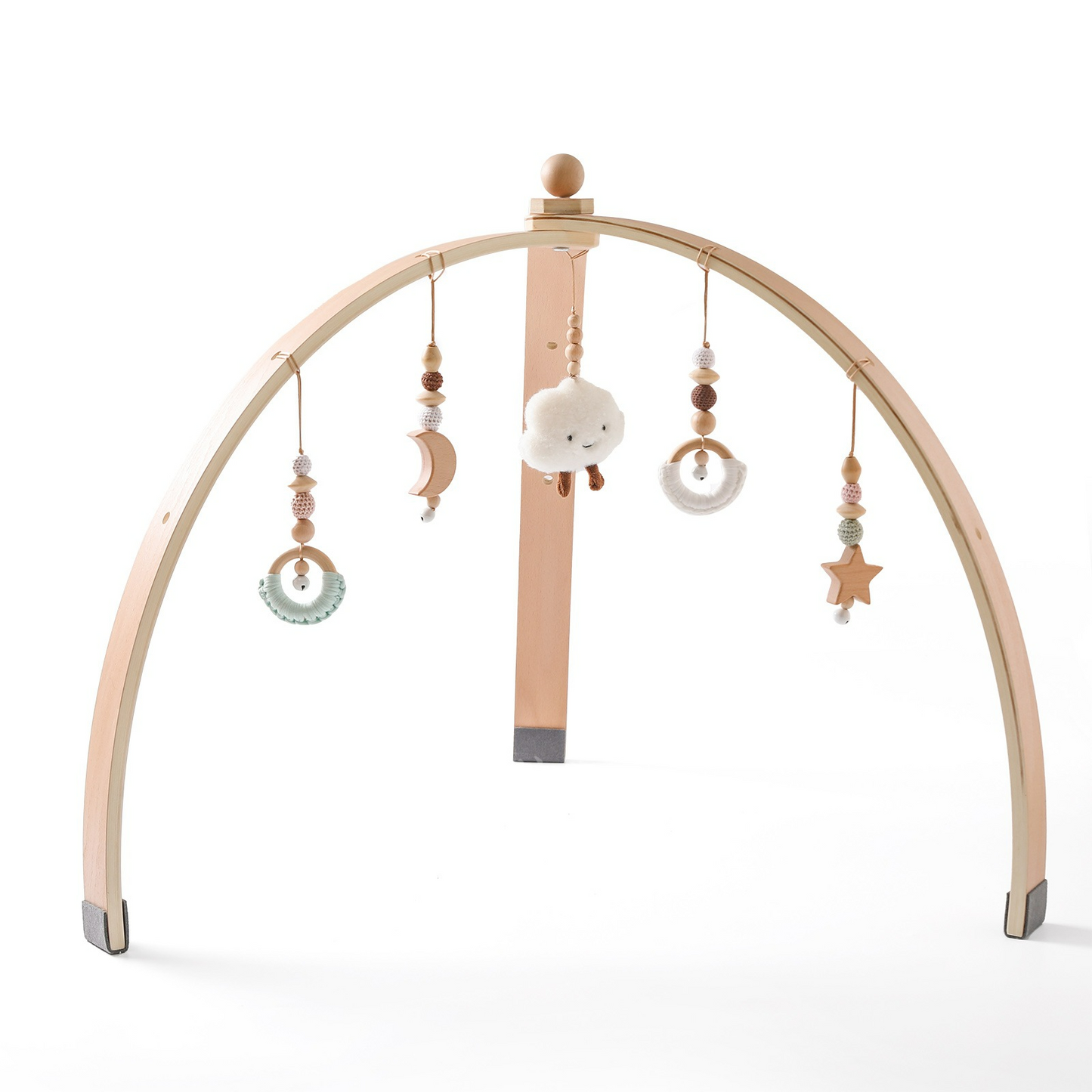 Wooden Baby Play Gym with Hanging Toy Set - Fesara