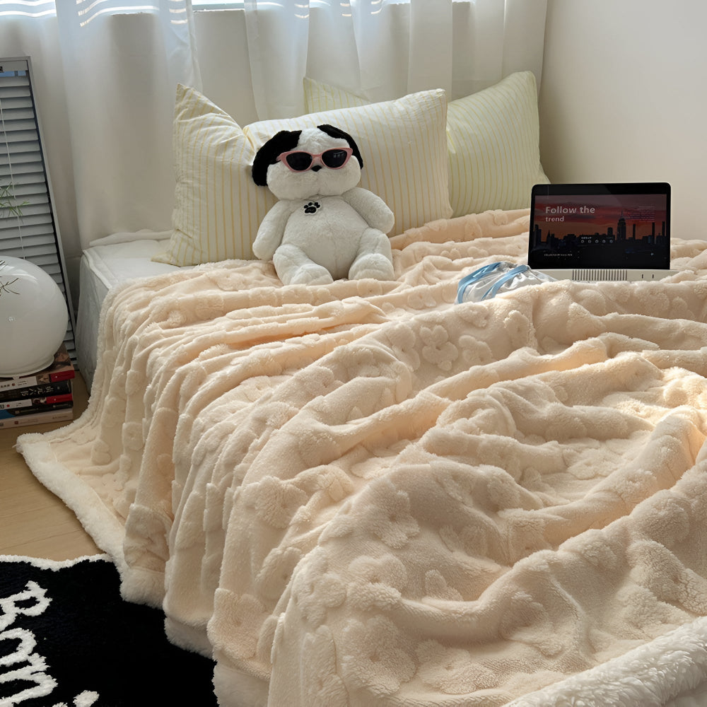 Plush Cozy Sherpa Throw Blanket