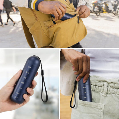 Compact Weekly Travel Pill Box Organizer
