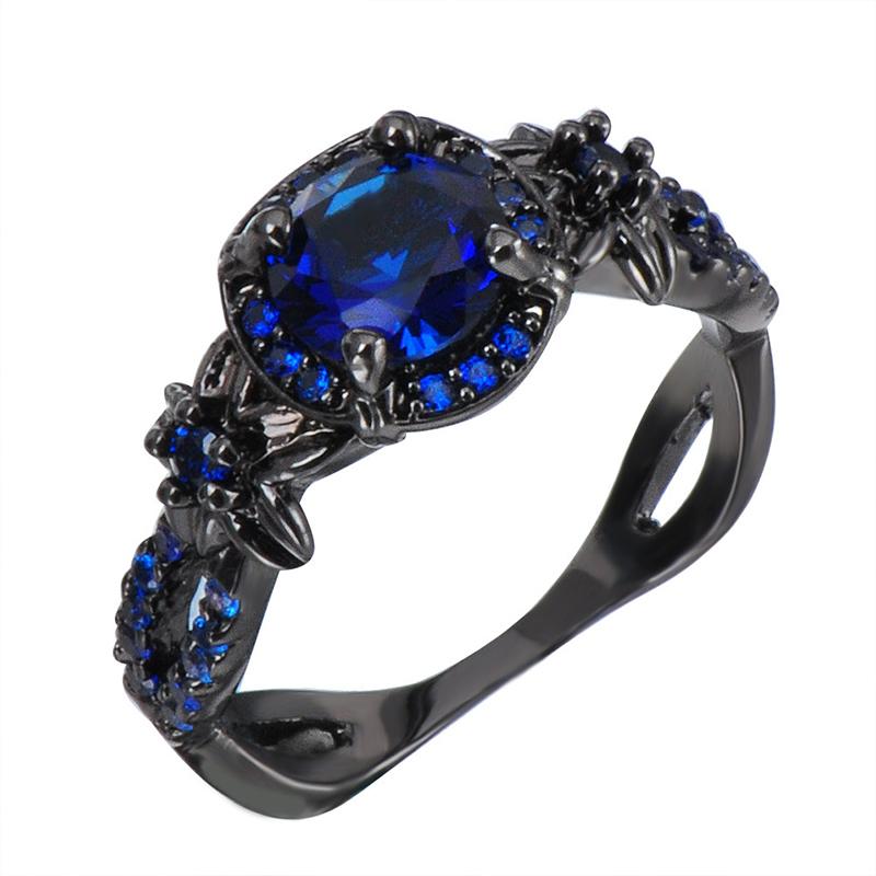 Classic Black Gemstone Engagement Ring